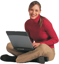 Image of a women using her laptop