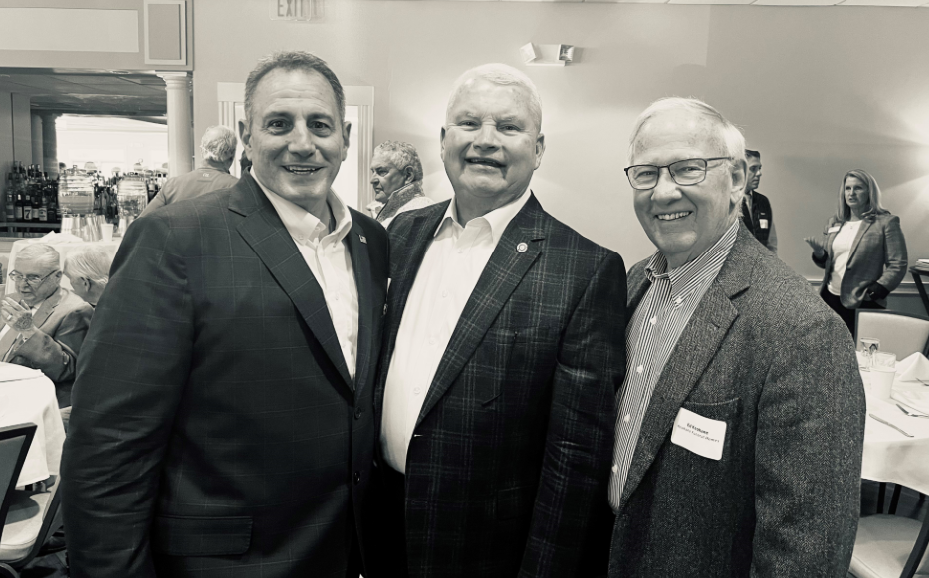 Photo of Mike McFarland, Ed Keohane and Toni Agnetti at the Quincy Chambers breakfast 10-18-2024